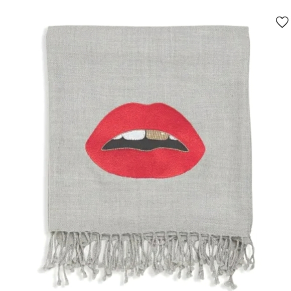 Jonathan Adler Other - JONATHAN ADLER LIPS BEAD-EMBELLISHED CAMEL HAIR AND WOOL-BLEND THROW $43…